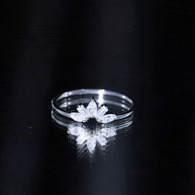 Marquise and Baguette Moissanite Enhancer Ring