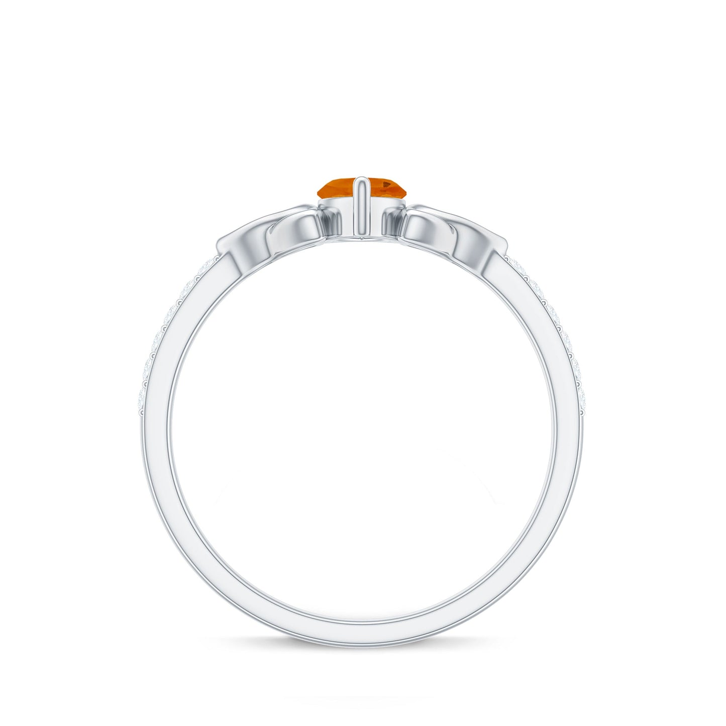 Marquise Cut Fire Opal Celtic Knot Engagement Ring with Diamond