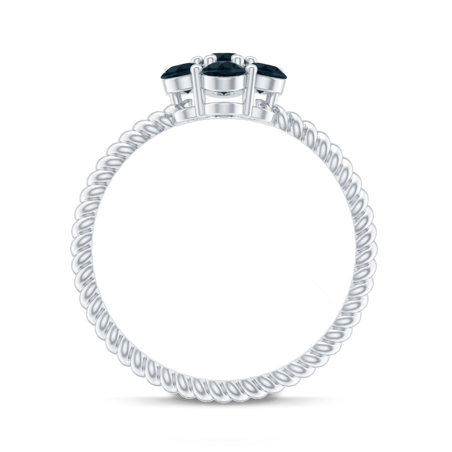 London Blue Topaz Floral Engagement Ring For Women