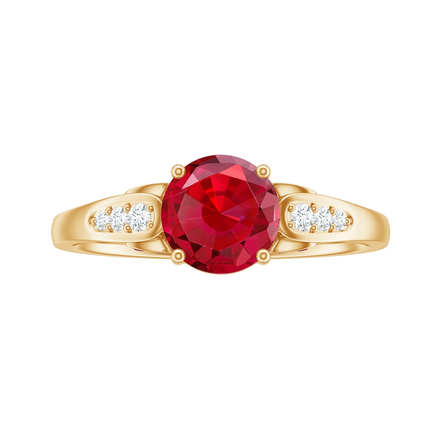 Designer Lab Grown Ruby Solitaire Engagement Ring for Women