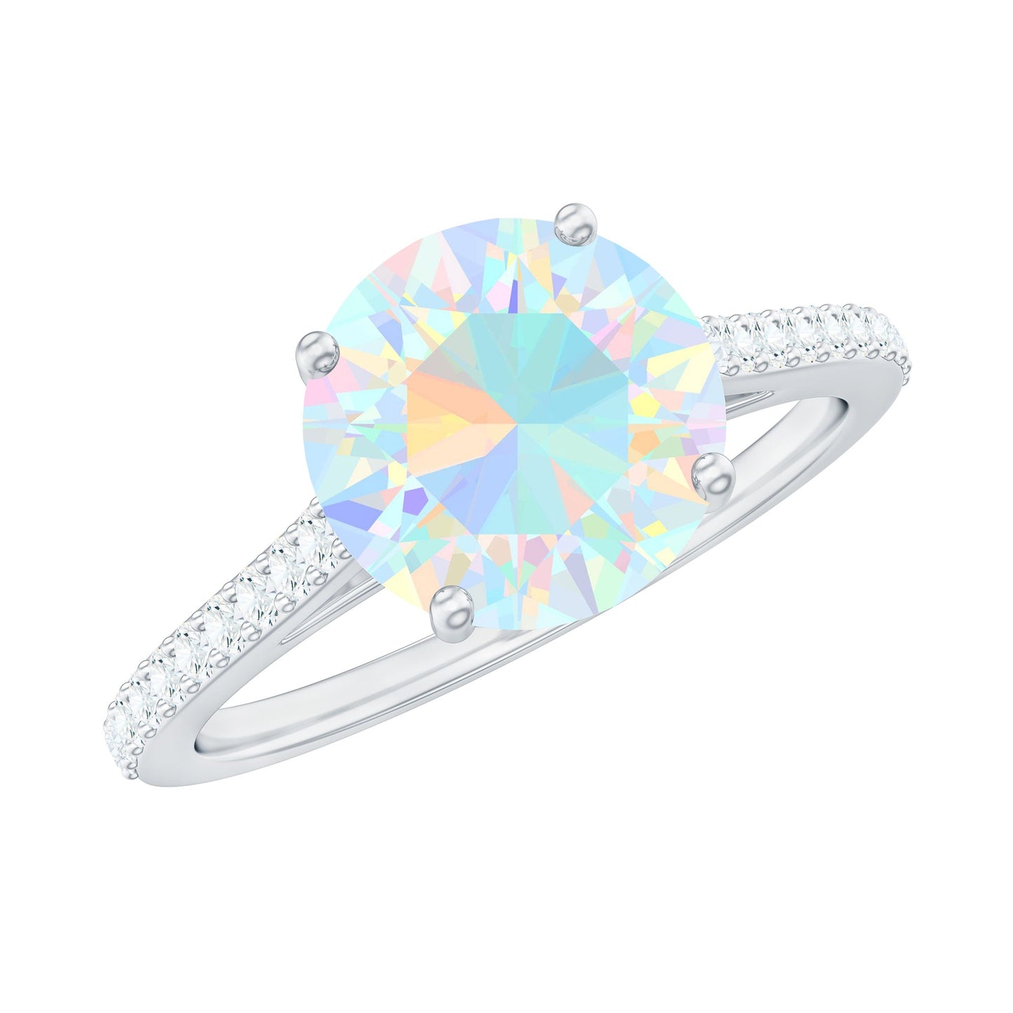 2 Carat Ethiopian Opal Diamond Engagement Ring with Certificate
