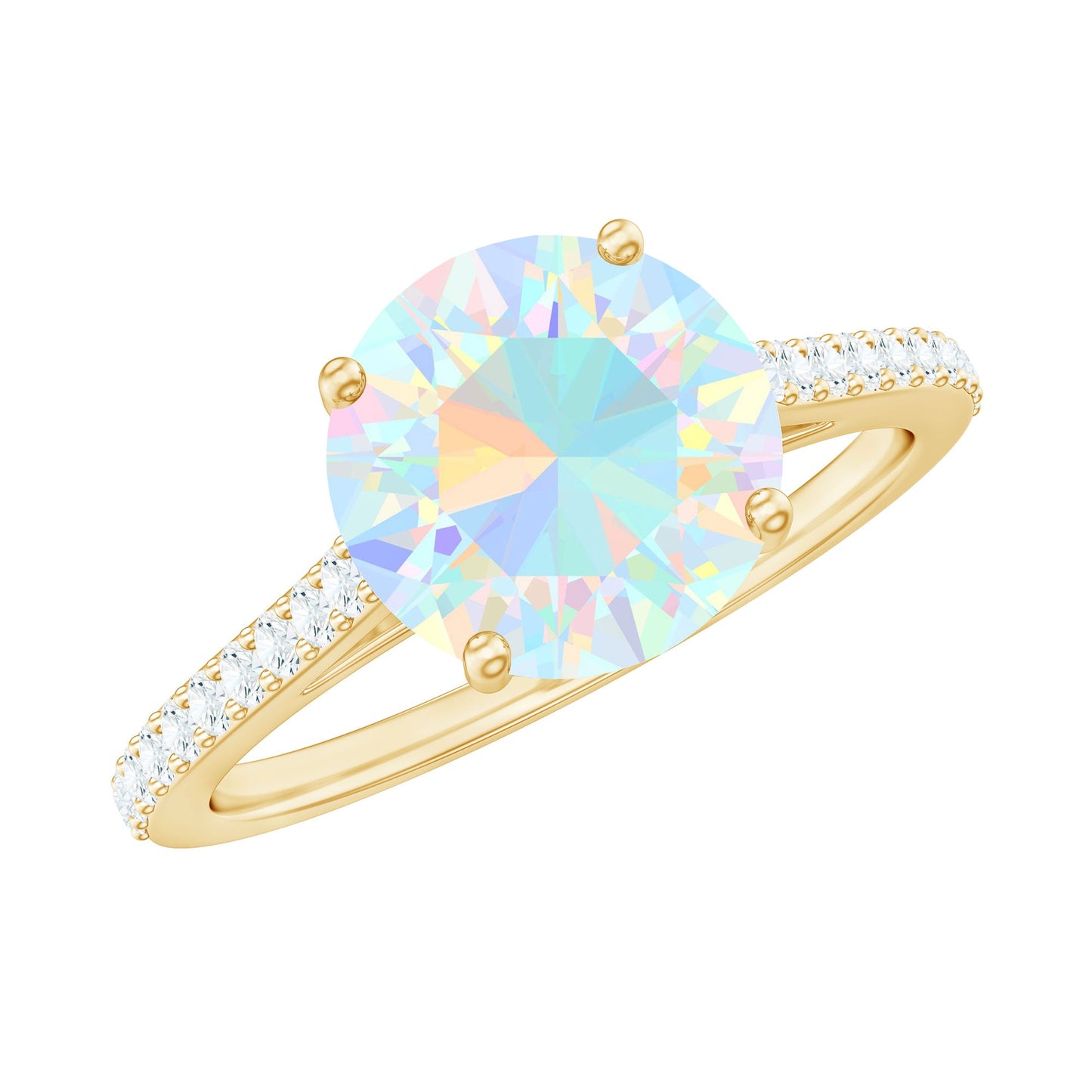 2 Carat Ethiopian Opal Diamond Engagement Ring with Certificate