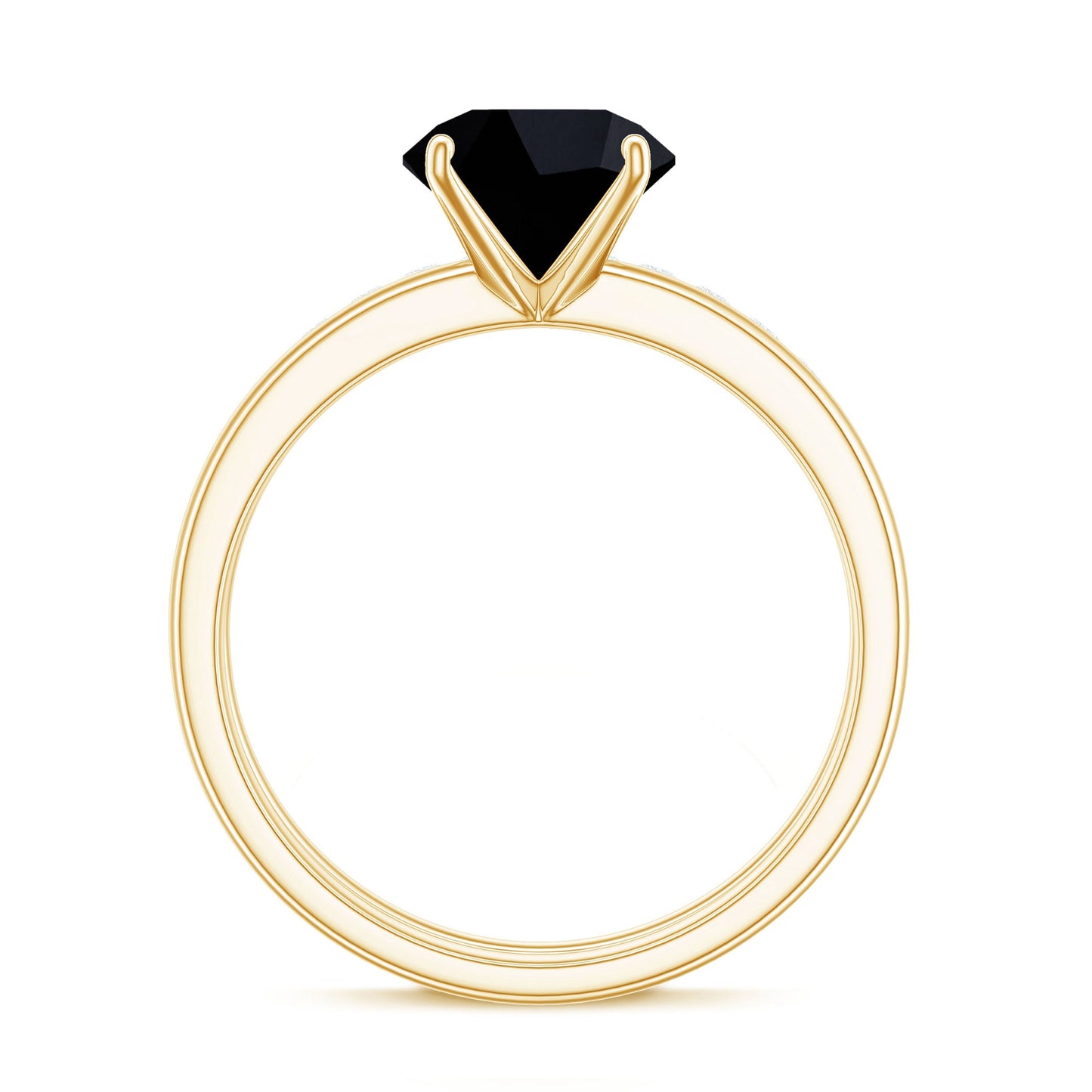 2 Carat Lab Grown Black and White Diamond Engagement Ring with Enhancer