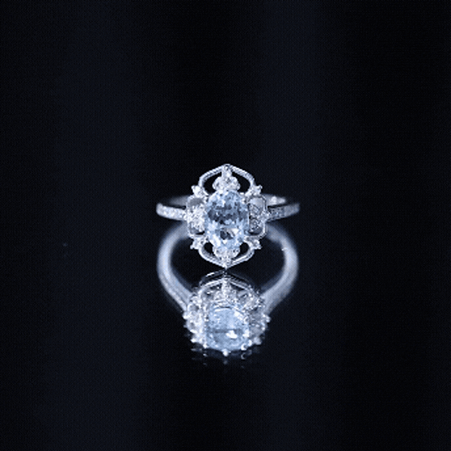 Real Vintage Aquamarine and Diamond Engagement Ring with Certificate
