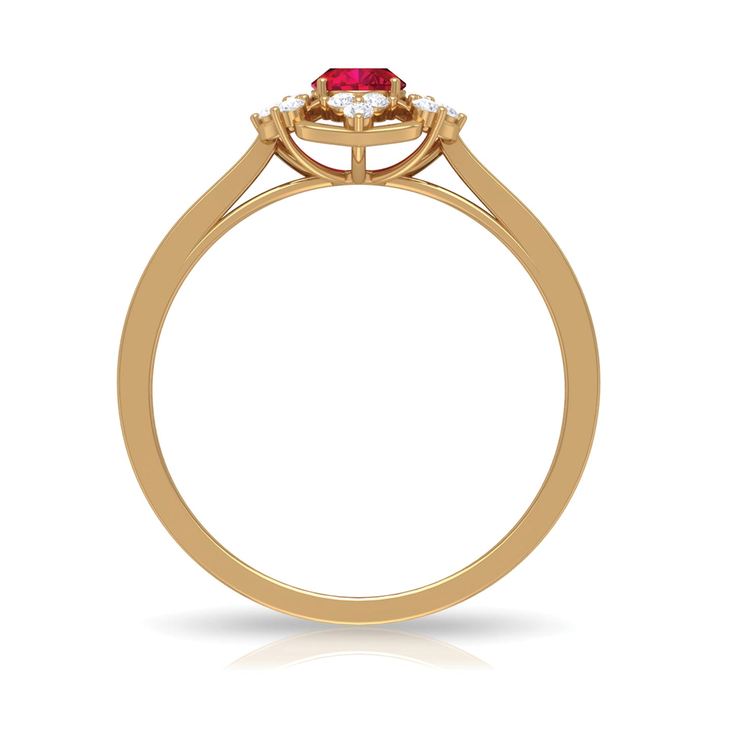 Vintage Style 0.6 Carat Ruby Oval Engagement Ring with Diamond