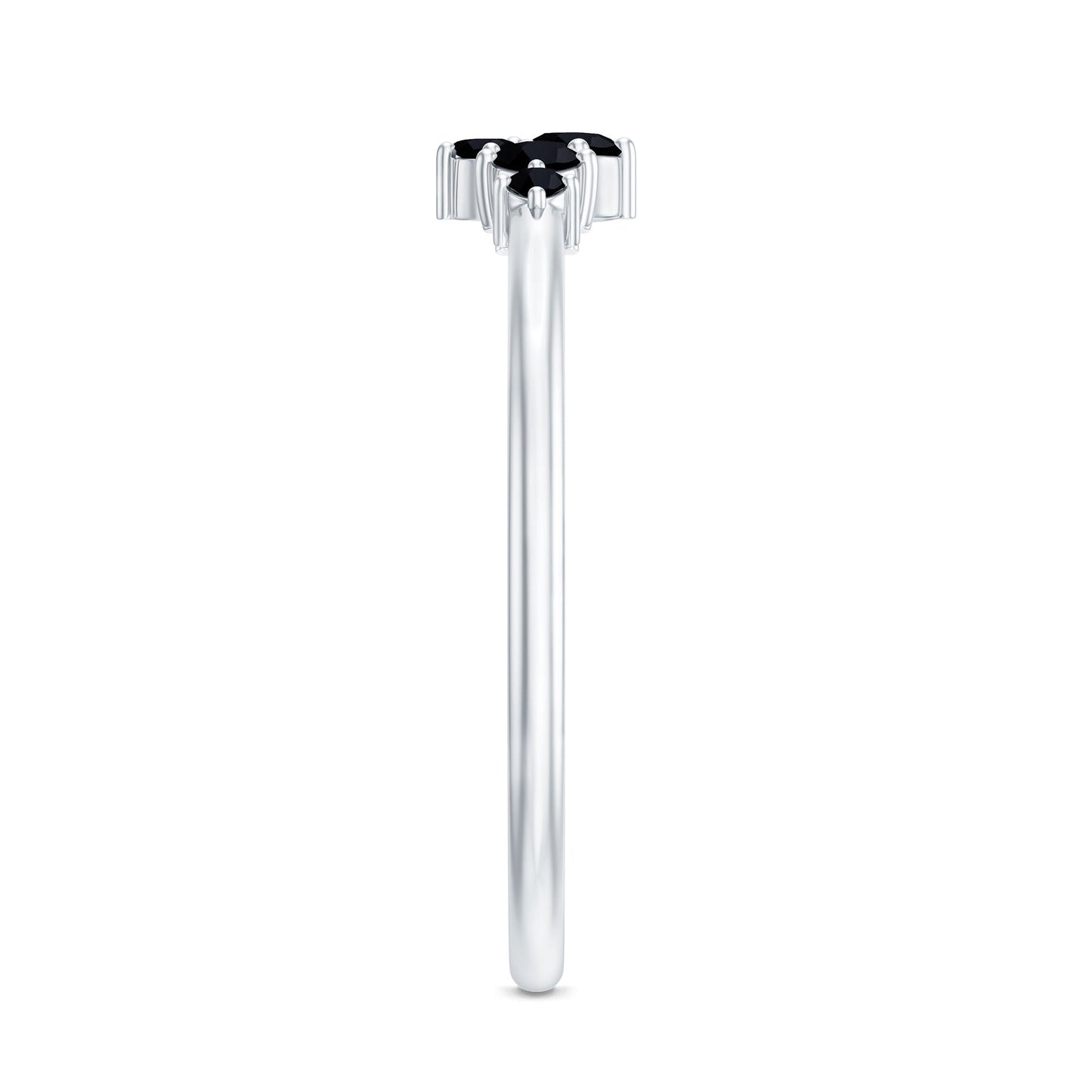 Certified Black Onyx Cluster Promise Ring for Her