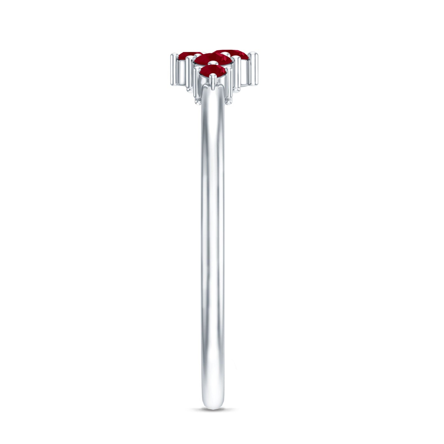 Natural Ruby Cluster Promise Ring for Women