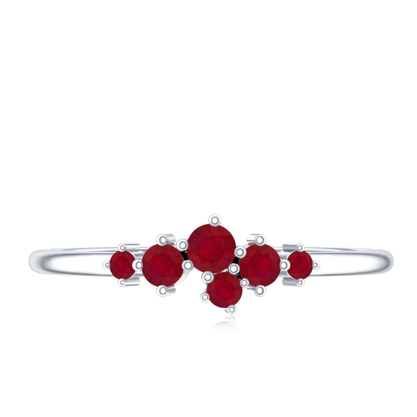 Natural Ruby Cluster Promise Ring for Women