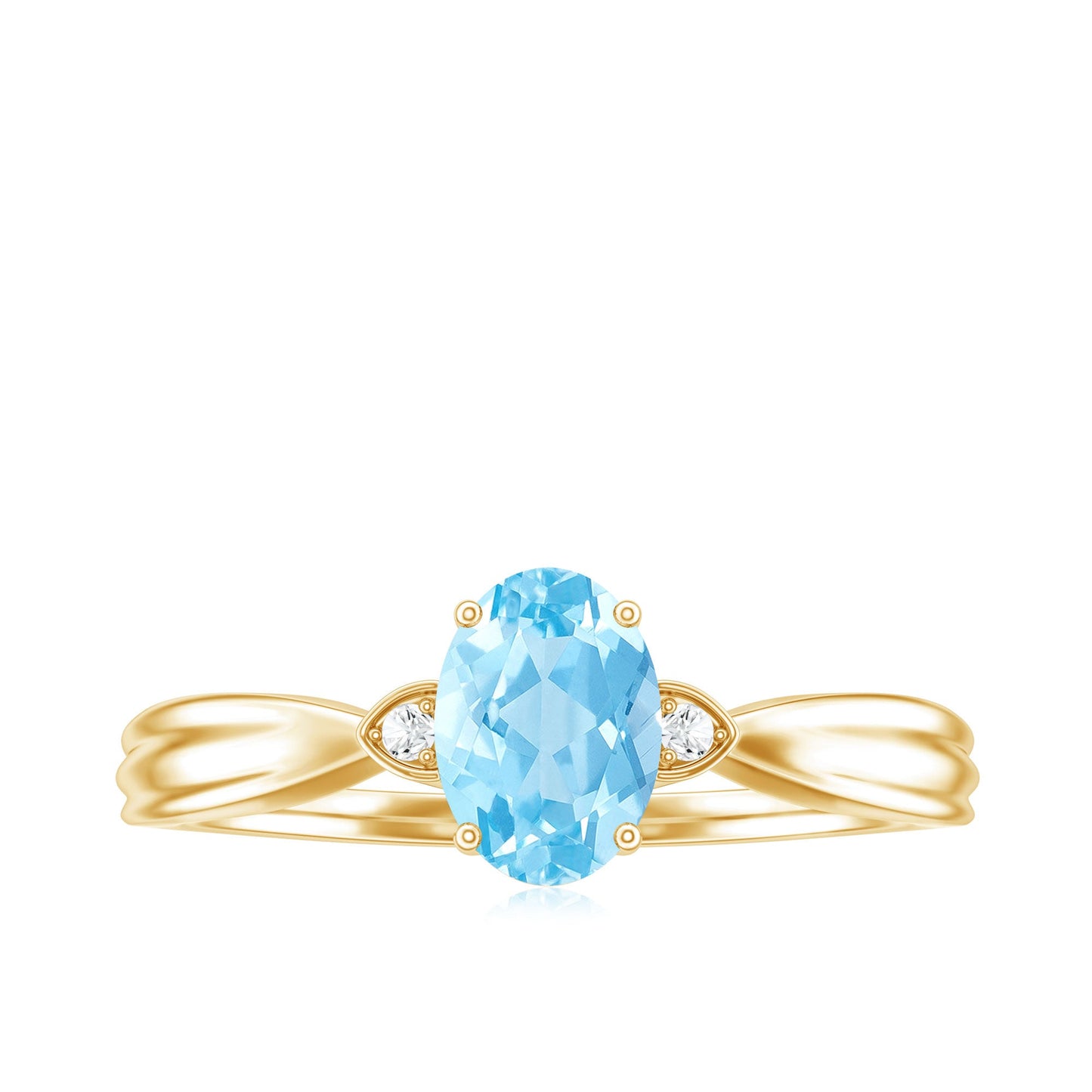 Certified Real Oval Aquamarine Engagement Ring for Women