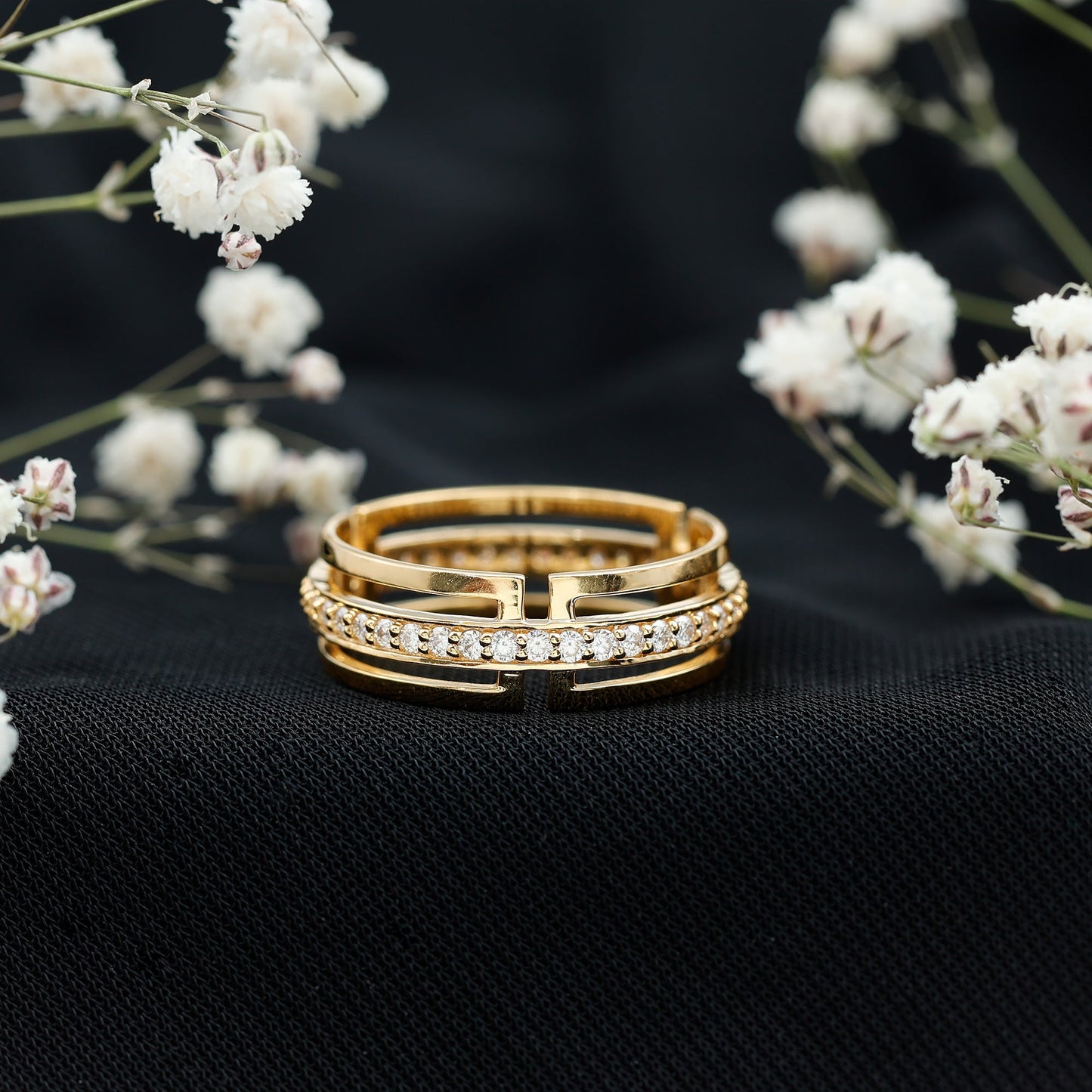 Moissanite Wedding Band in Pinpoint Setting
