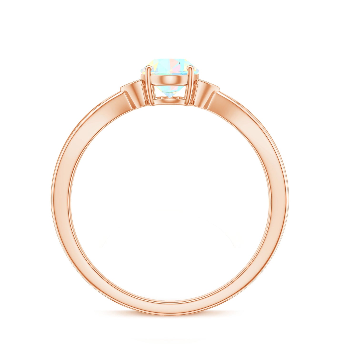 Natural Solitaire Ethiopian Opal Diamond Oval Engagement Ring With Pinched Shank