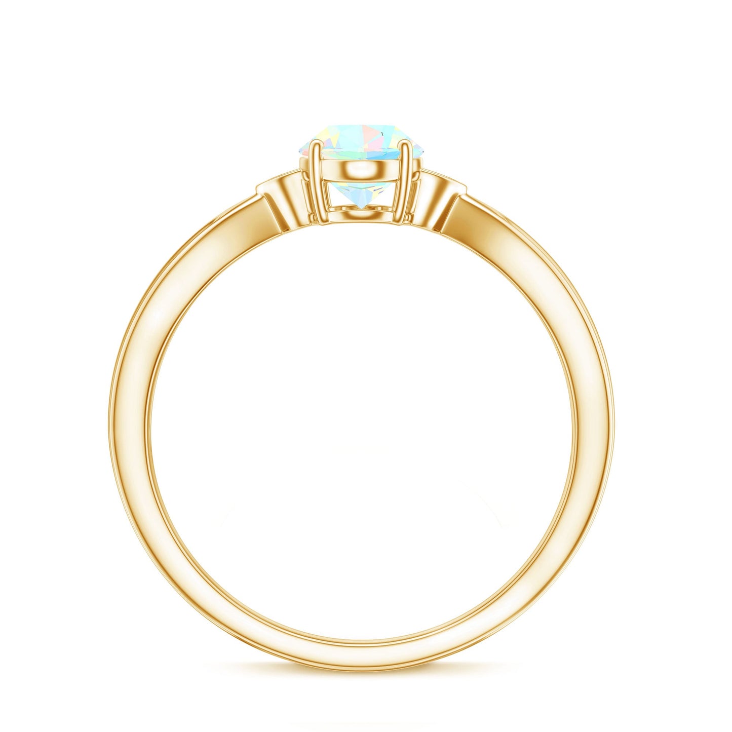 Natural Solitaire Ethiopian Opal Diamond Oval Engagement Ring With Pinched Shank