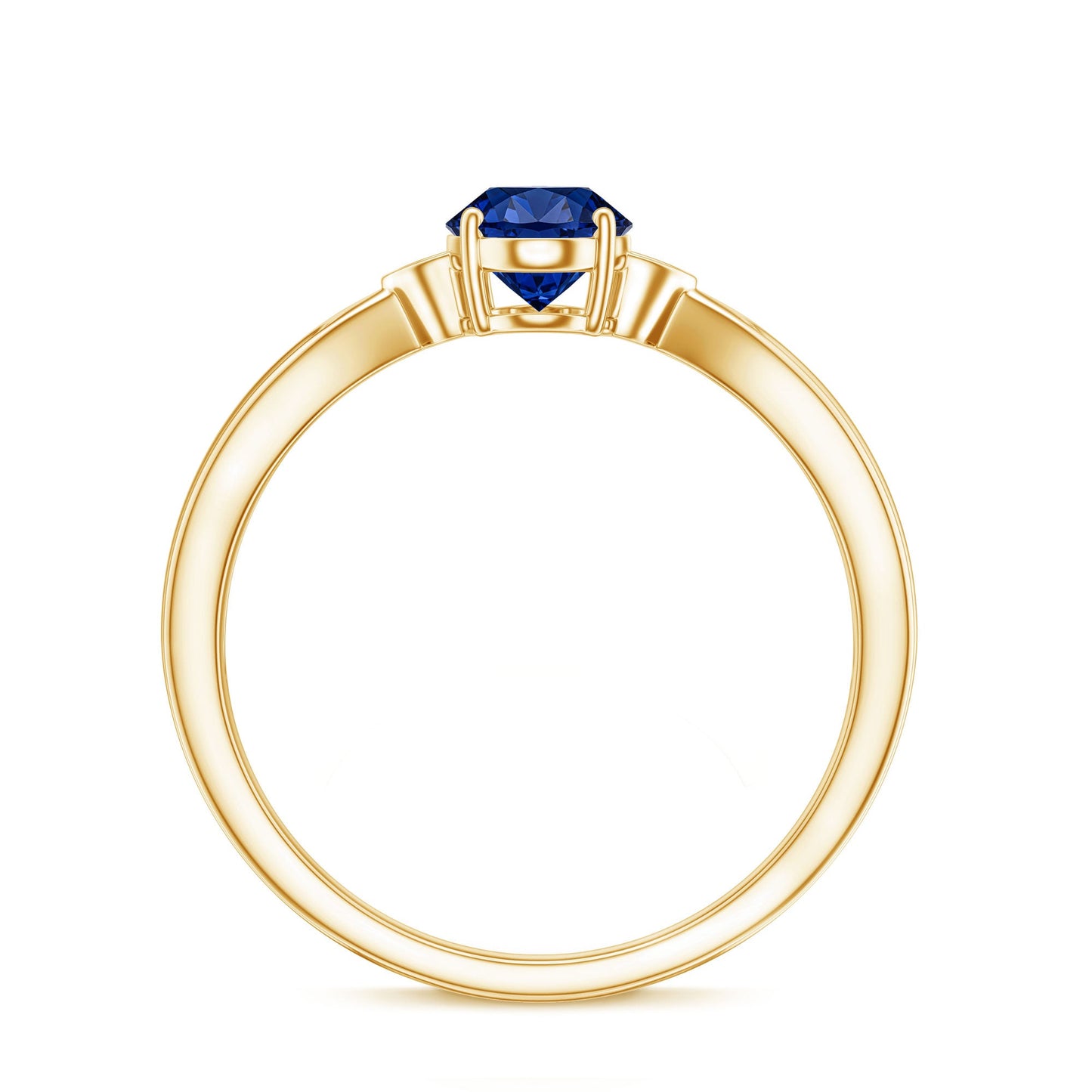 Certified 1 Carat Oval Lab Grown Blue Sapphire Solitaire Engagement Ring with Diamond