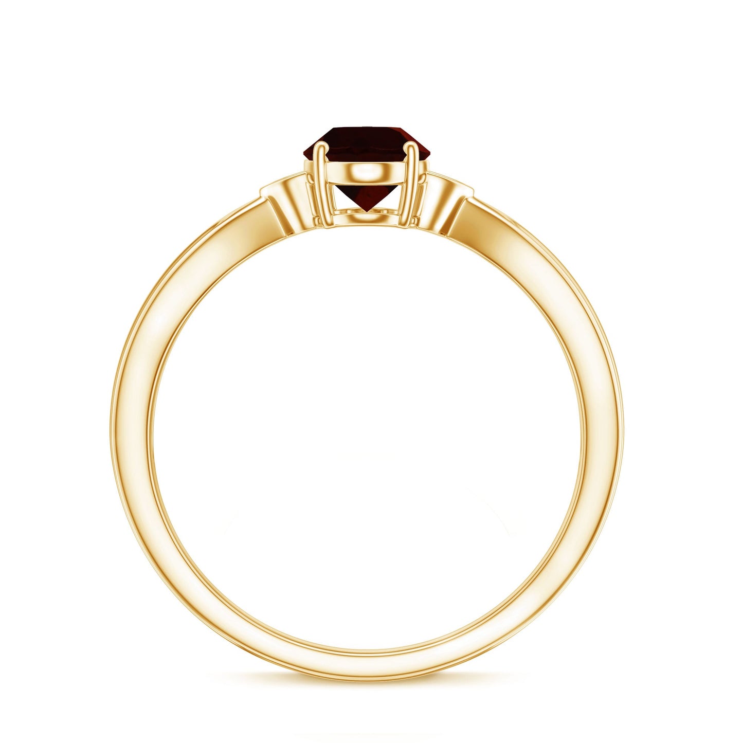 Certified Natural Garnet Diamond Oval Engagement Ring with Pinched Shank