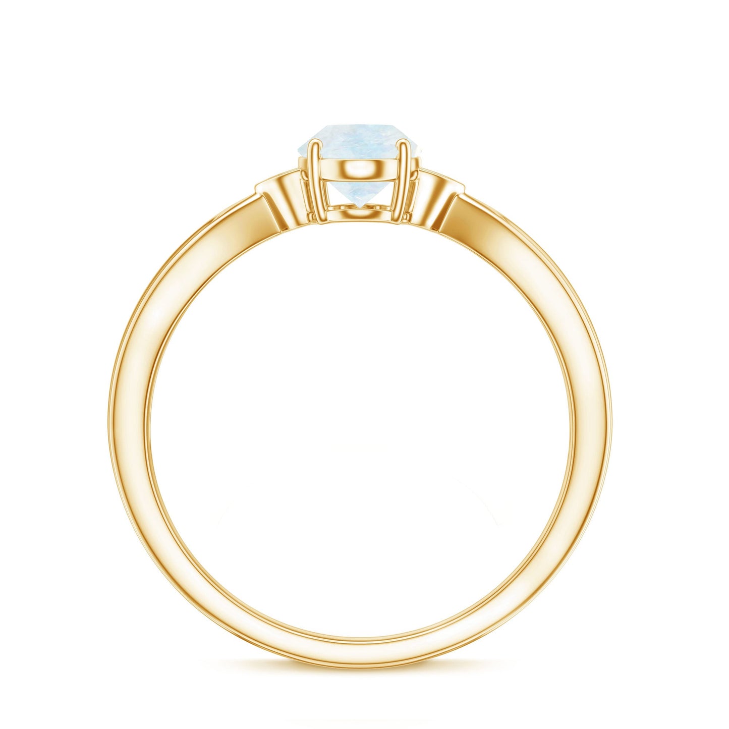 0.6 Carat Oval Cut Moonstone Solitaire Ring with Diamond
