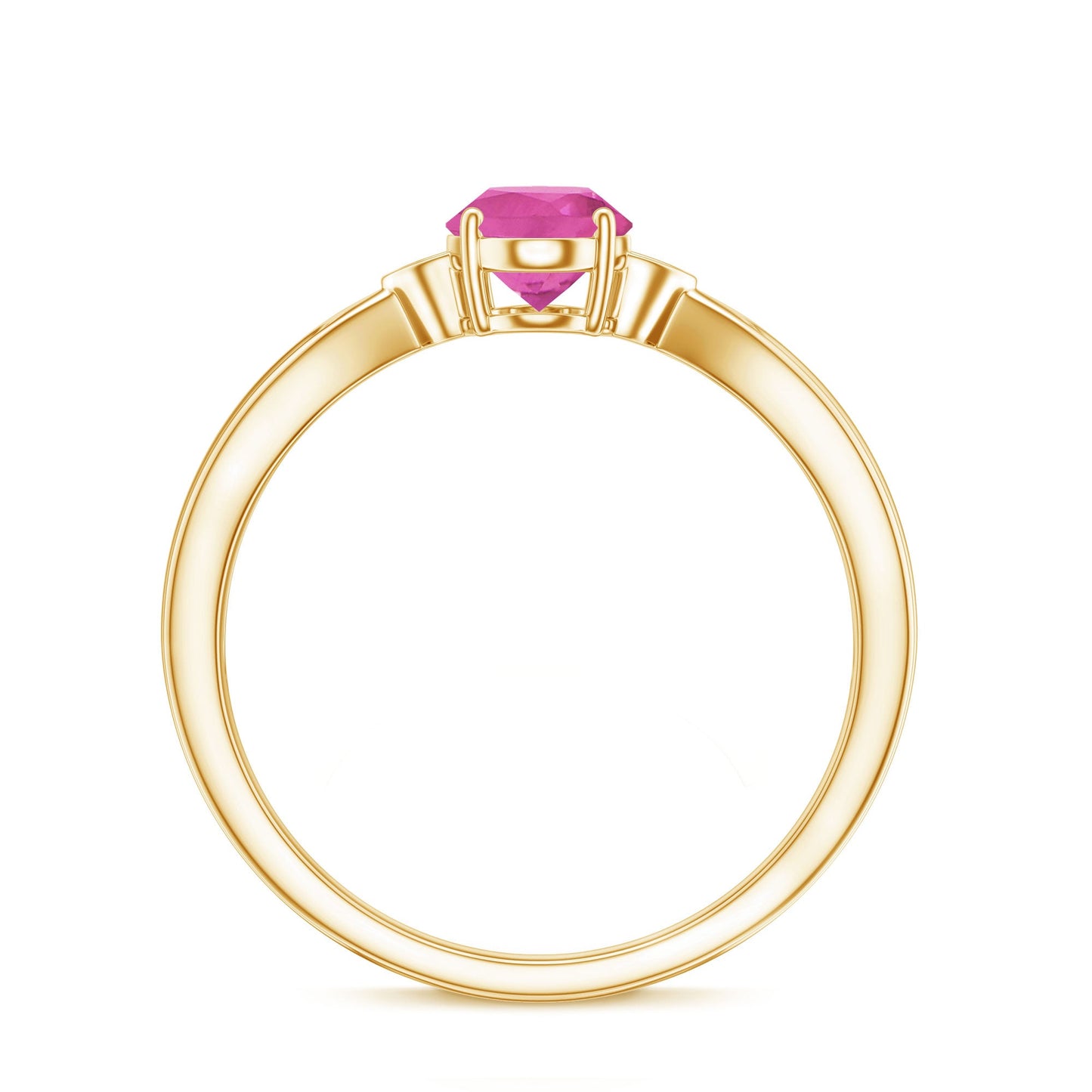 Oval Shape Pink Tourmaline Solitaire Ring with Diamond