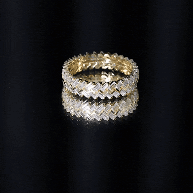 Baguette Cut Moissanite Eternity Band Ring