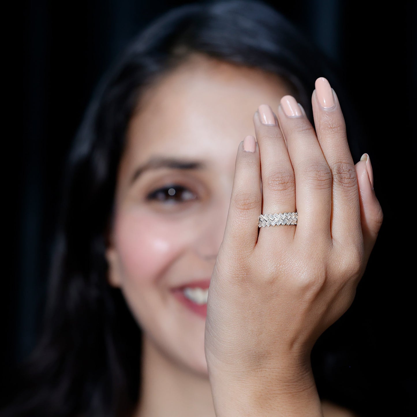 Baguette Cut Moissanite Eternity Band Ring