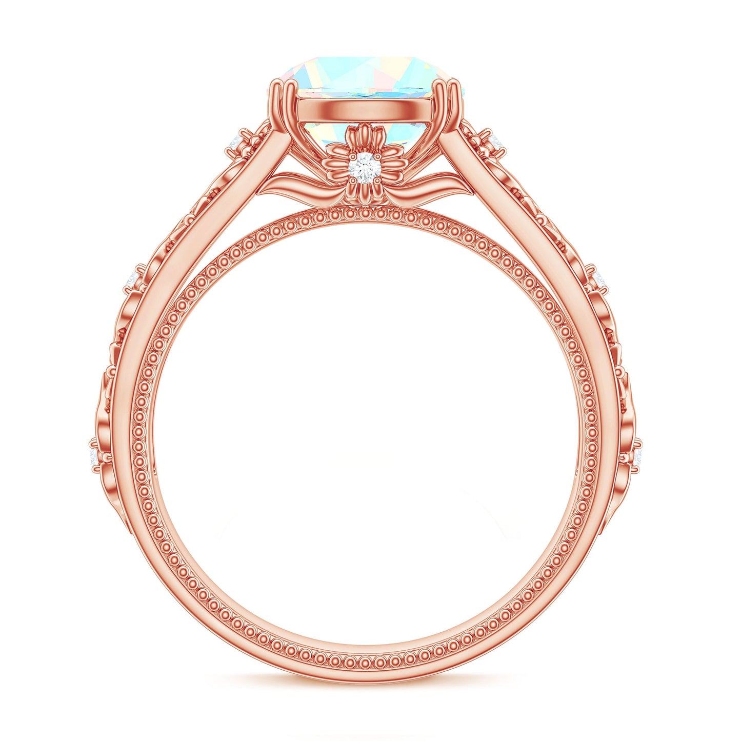 Nature Inspired 2 Carat Ethiopian Opal Engagement Ring with Diamond