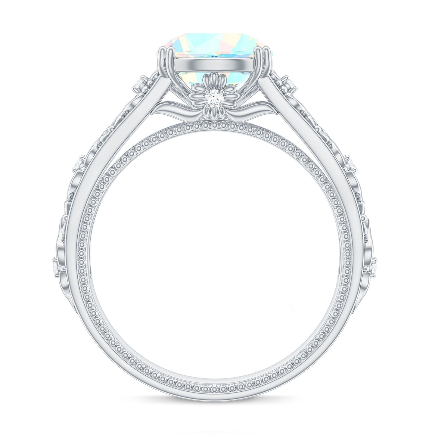 Nature Inspired 2 Carat Ethiopian Opal Engagement Ring with Diamond