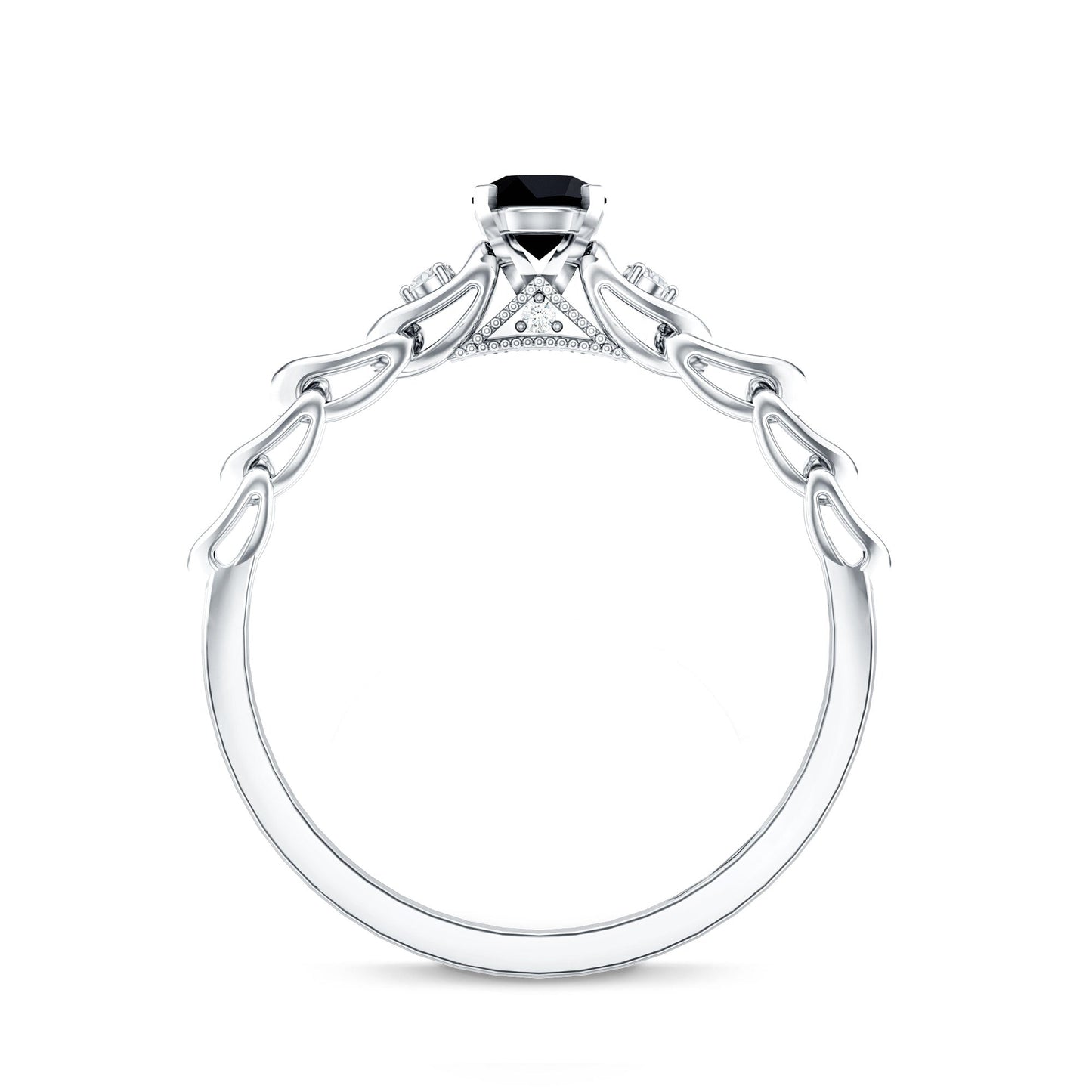 Certified 0.84 Carat Lab Grown Black Diamond Promise Ring with White Diamond