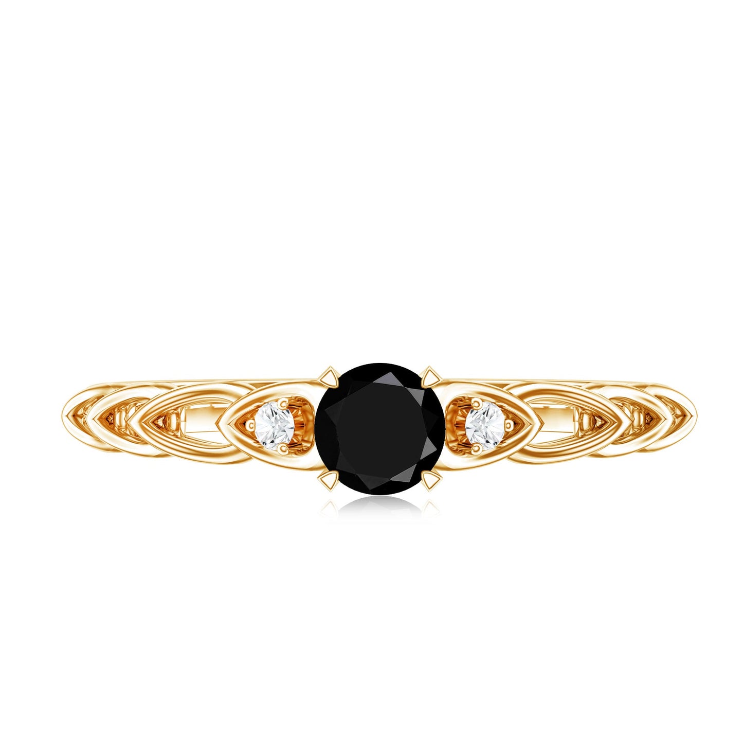 Certified 0.84 Carat Lab Grown Black Diamond Promise Ring with White Diamond