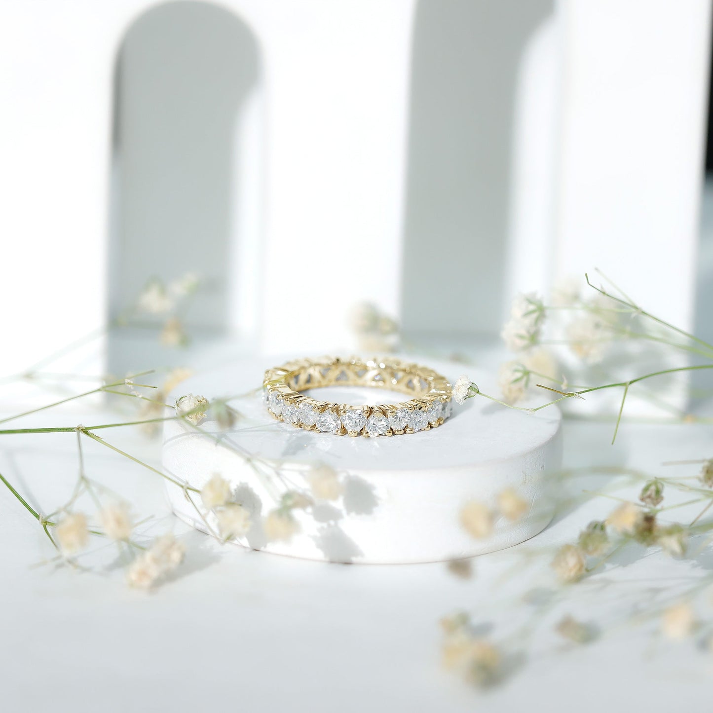 Claw Set Moissanite Heart Wedding Band for Women