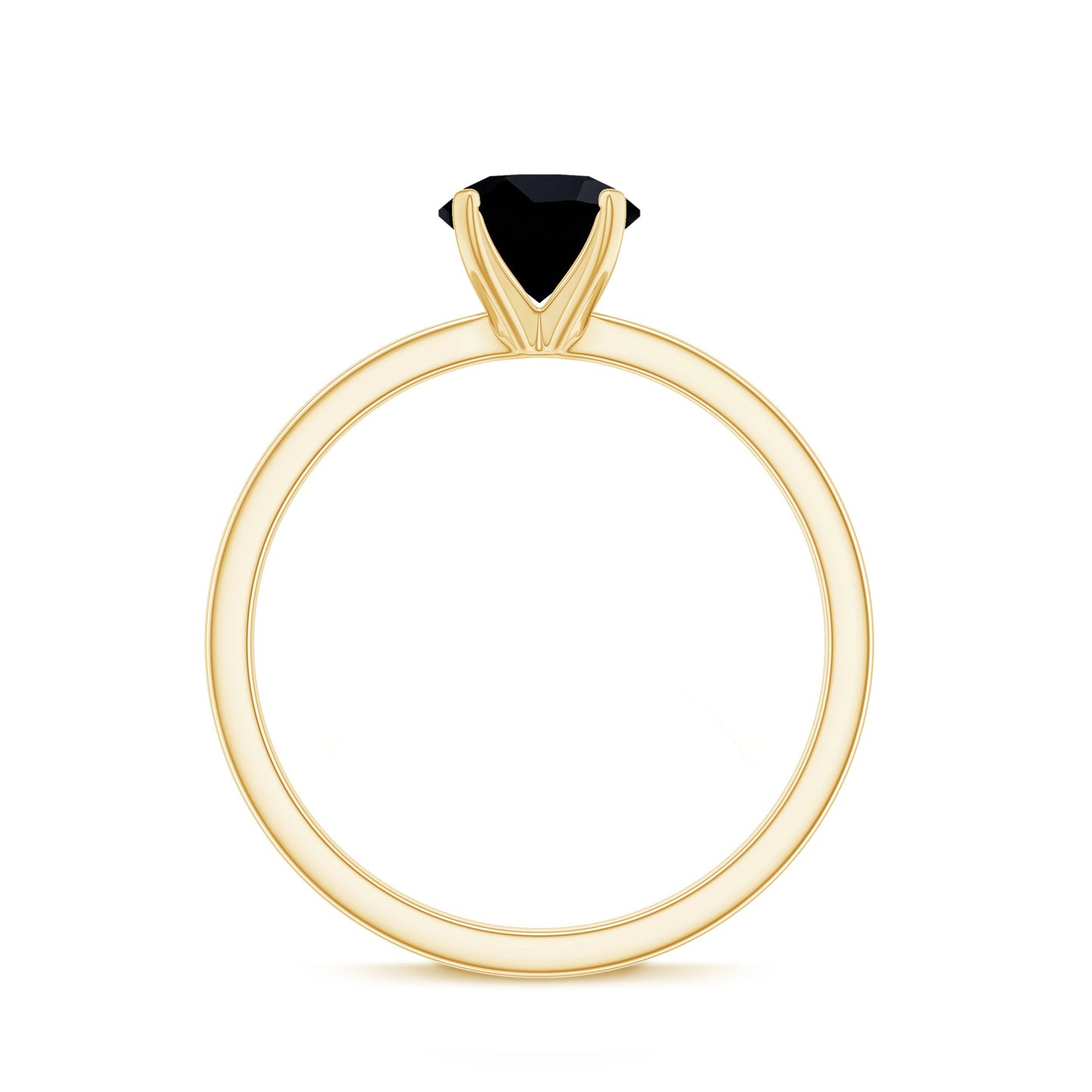 Natural 2 Carat Black Onyx Engagement Ring For Women