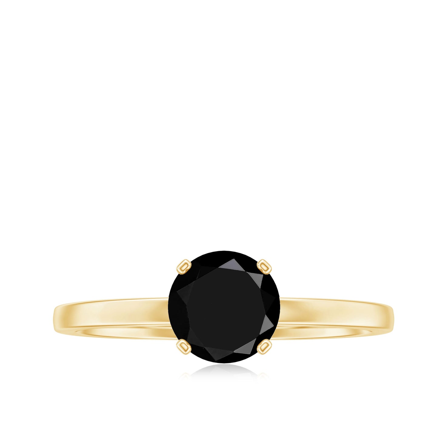 Natural 2 Carat Black Onyx Engagement Ring For Women
