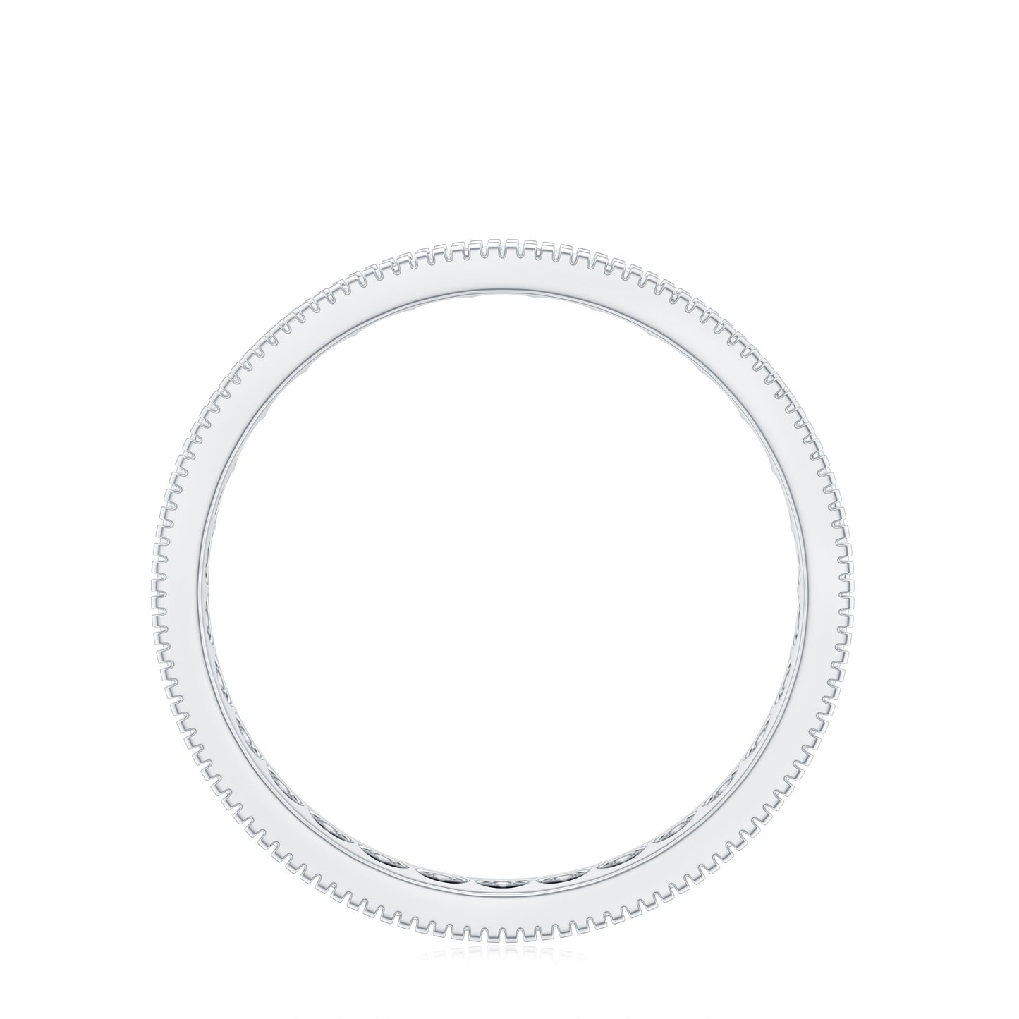 Moissanite Band Ring with Milgrain Detailing