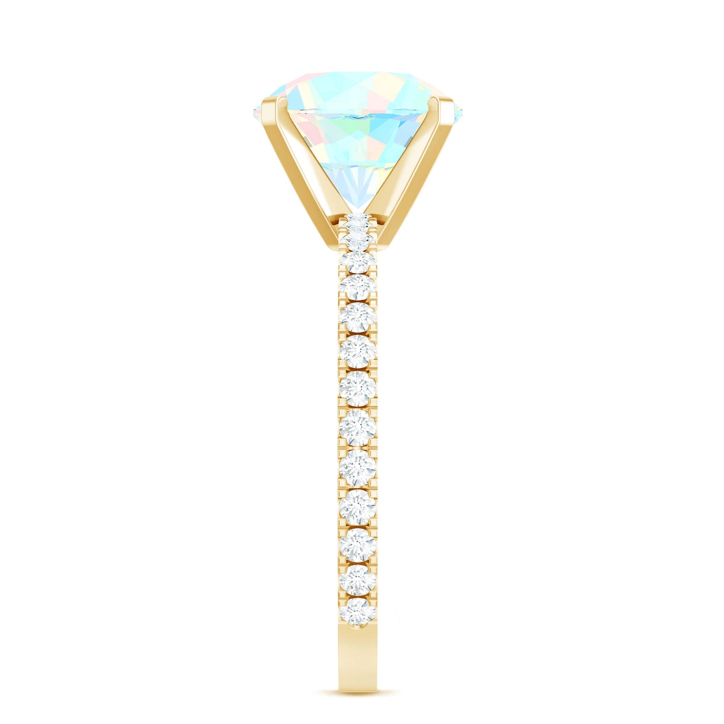 2 Carat Ethiopian Rainbow Opal Diamond Engagement Ring with Certificate