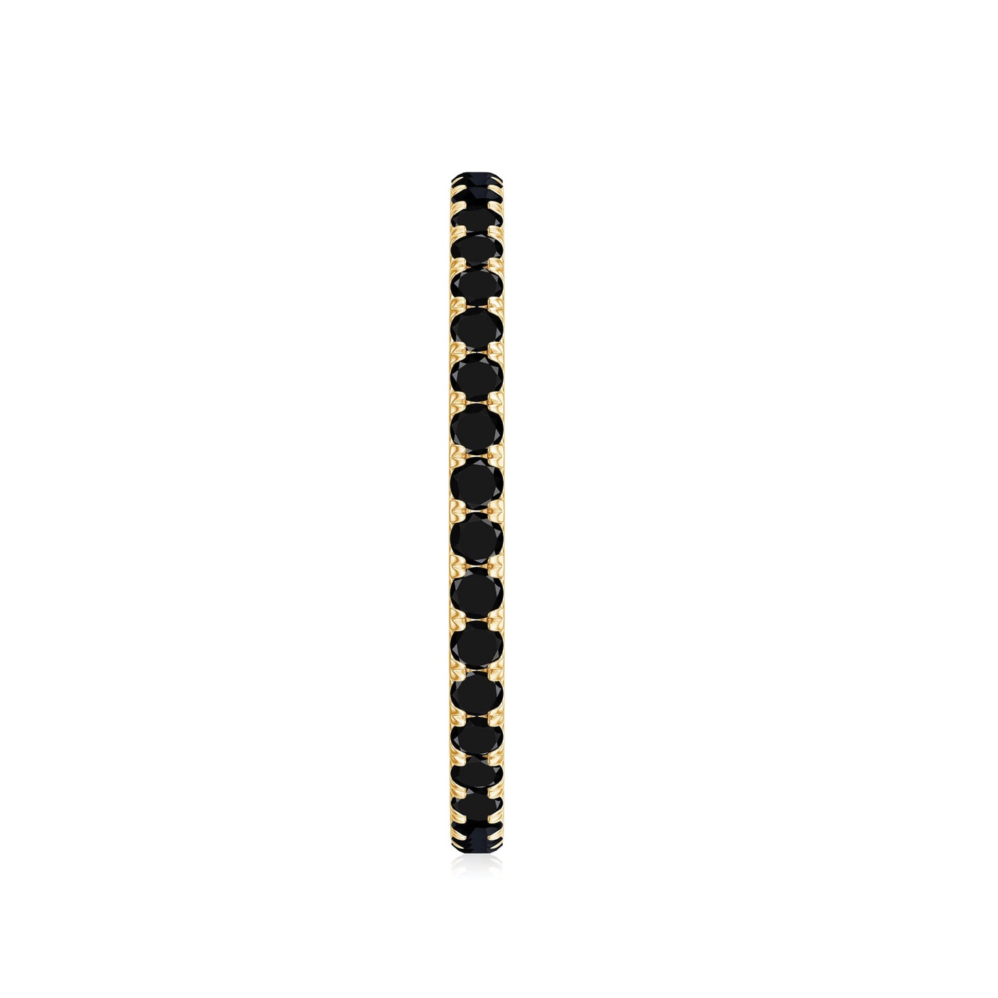 Certified Real Black Spinel Eternity Stackable Ring