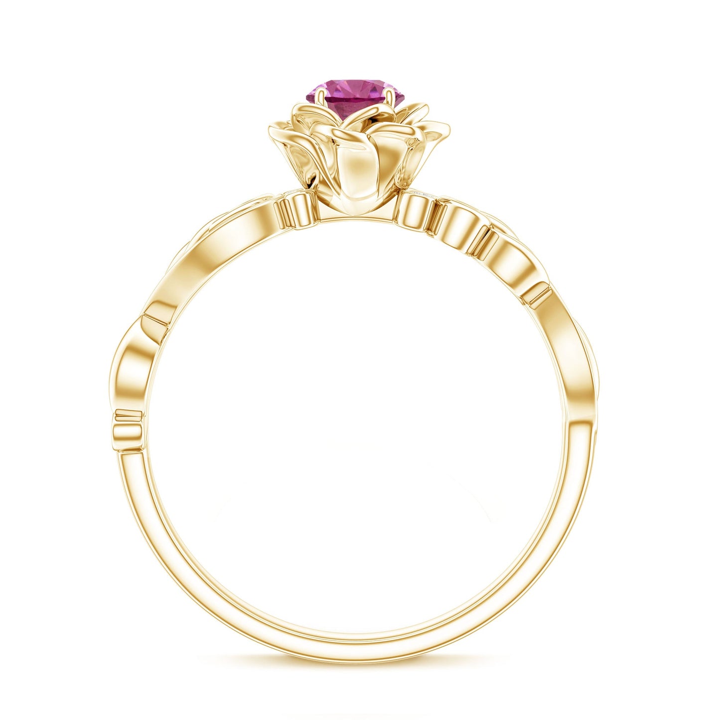 Nature Inspired Pink Tourmaline and Diamond Engagement Ring