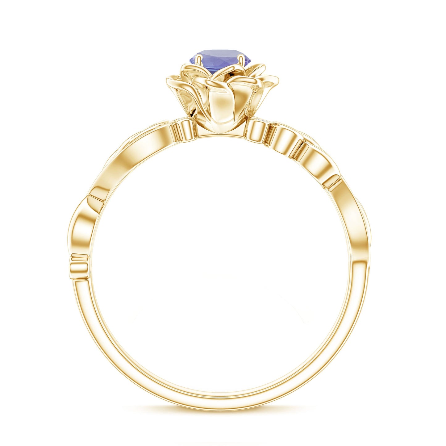 Nature Inspired Tanzanite Engagement Ring with Diamond