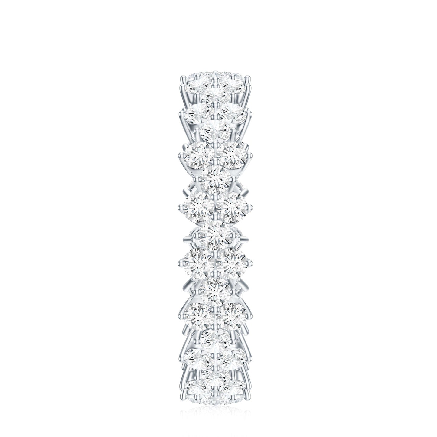 Cluster Wedding Band for Women with Moissanite