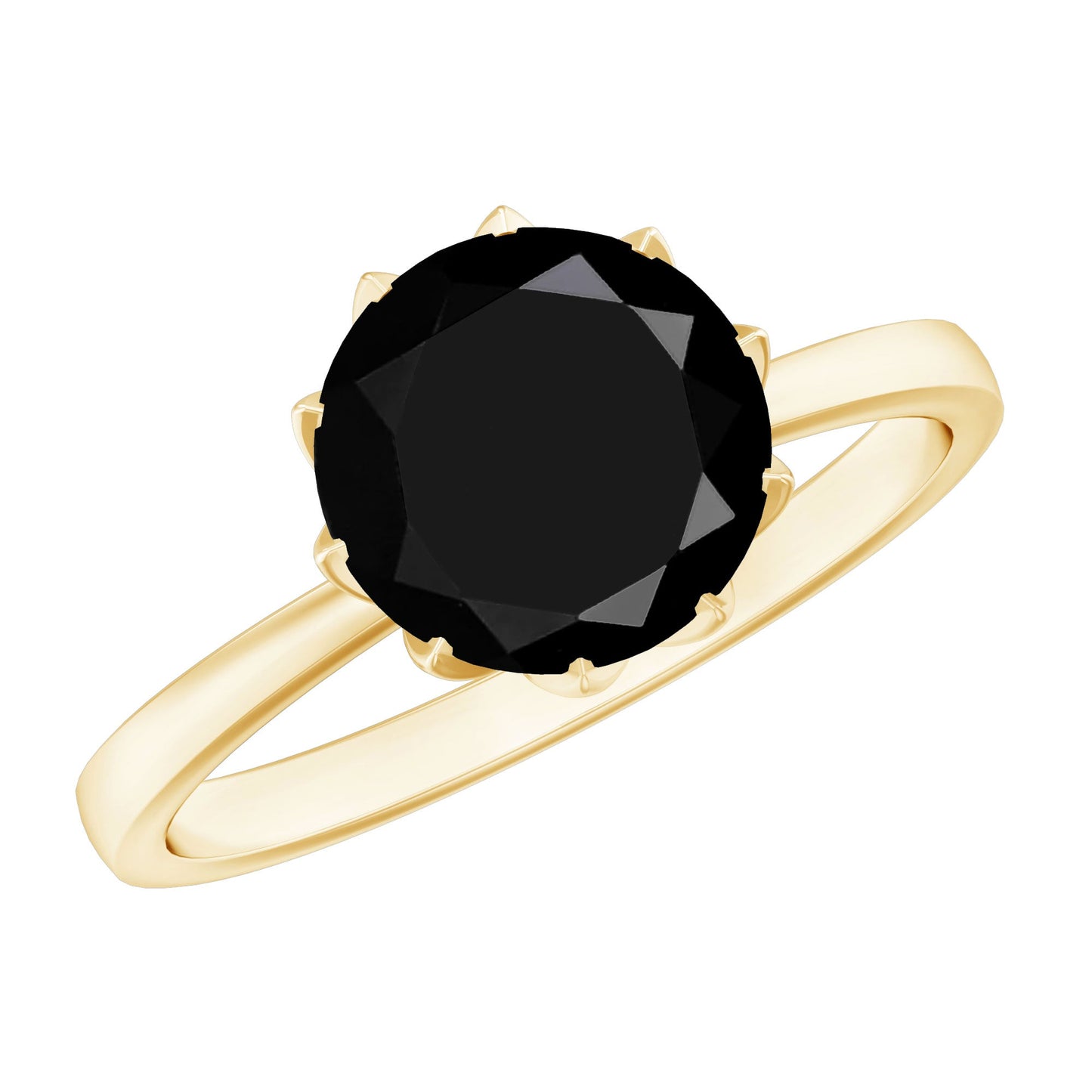 Certified 2 Carat Lab Grown Black Diamond Solitaire Engagement Ring