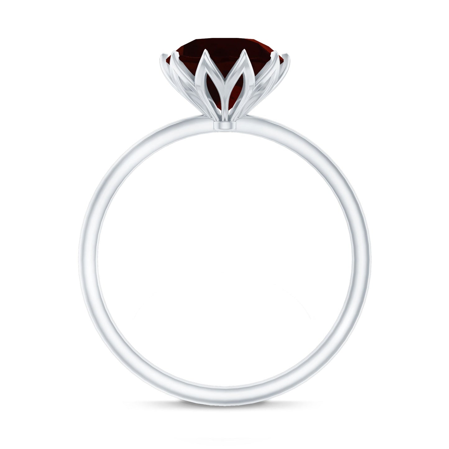 Natural 2.3 Carat Garnet Solitaire Engagement Ring