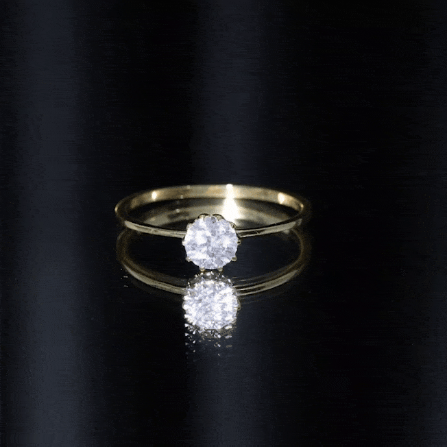 0.9 Carat Moissanite Solitaire Ring in Lotus Basket Setting
