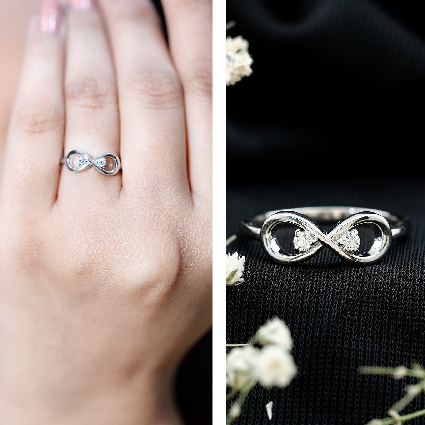 Certified Real Diamond Infinity Promise Ring for Women