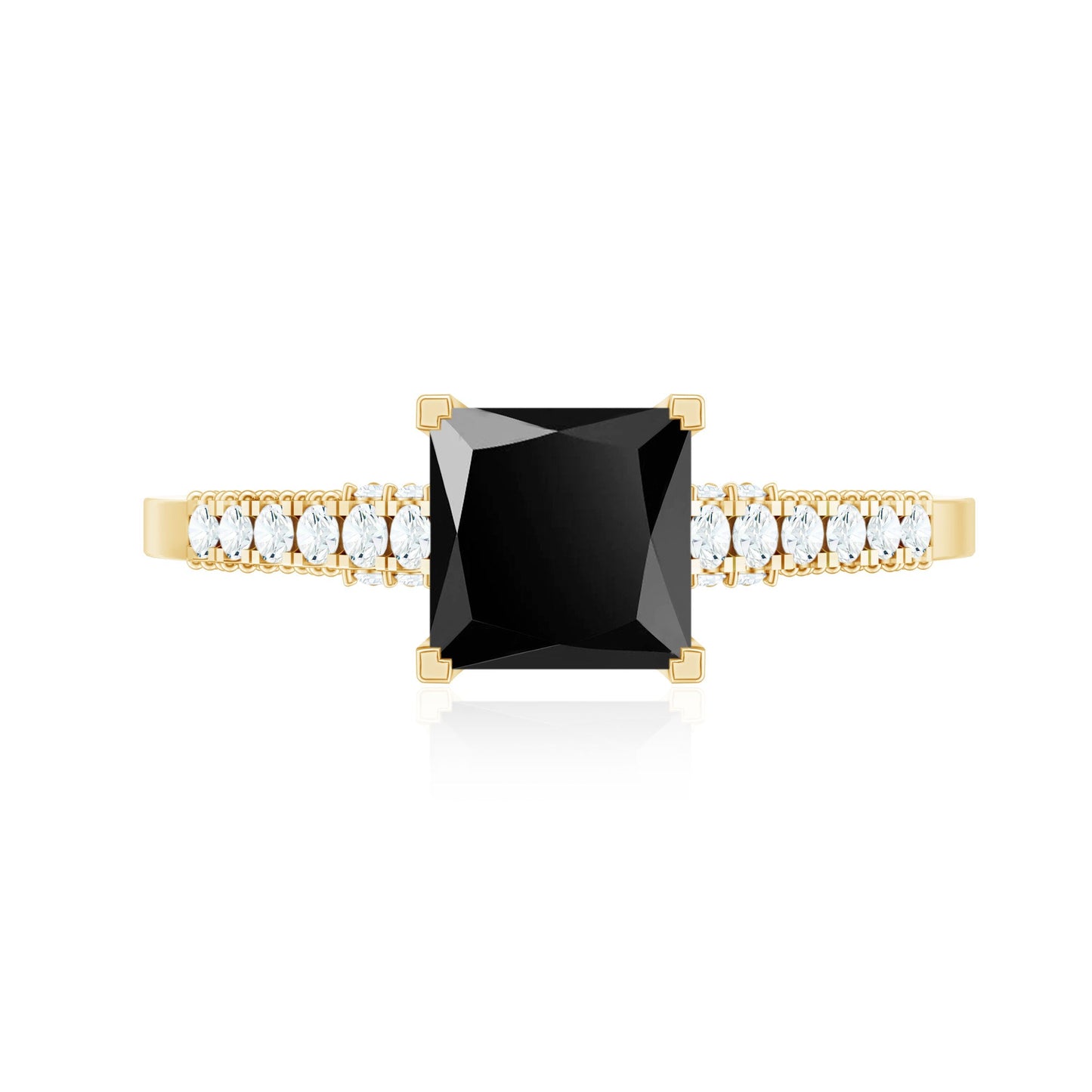 Vintage Inspired 1 Carat Lab Created Black and White Diamond Engagement Ring