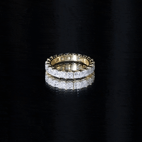 Princess Cut Moissanite Full Eternity Band Ring