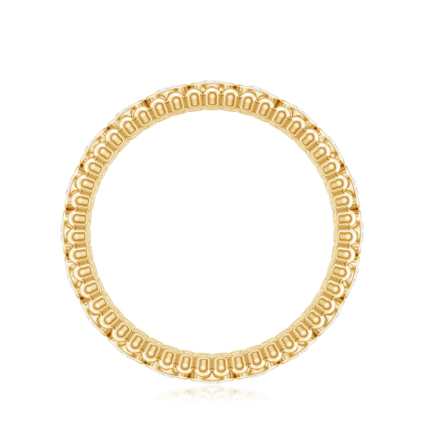 Bezel Set Moissanite Full Eternity Wedding Band with Beaded Detail