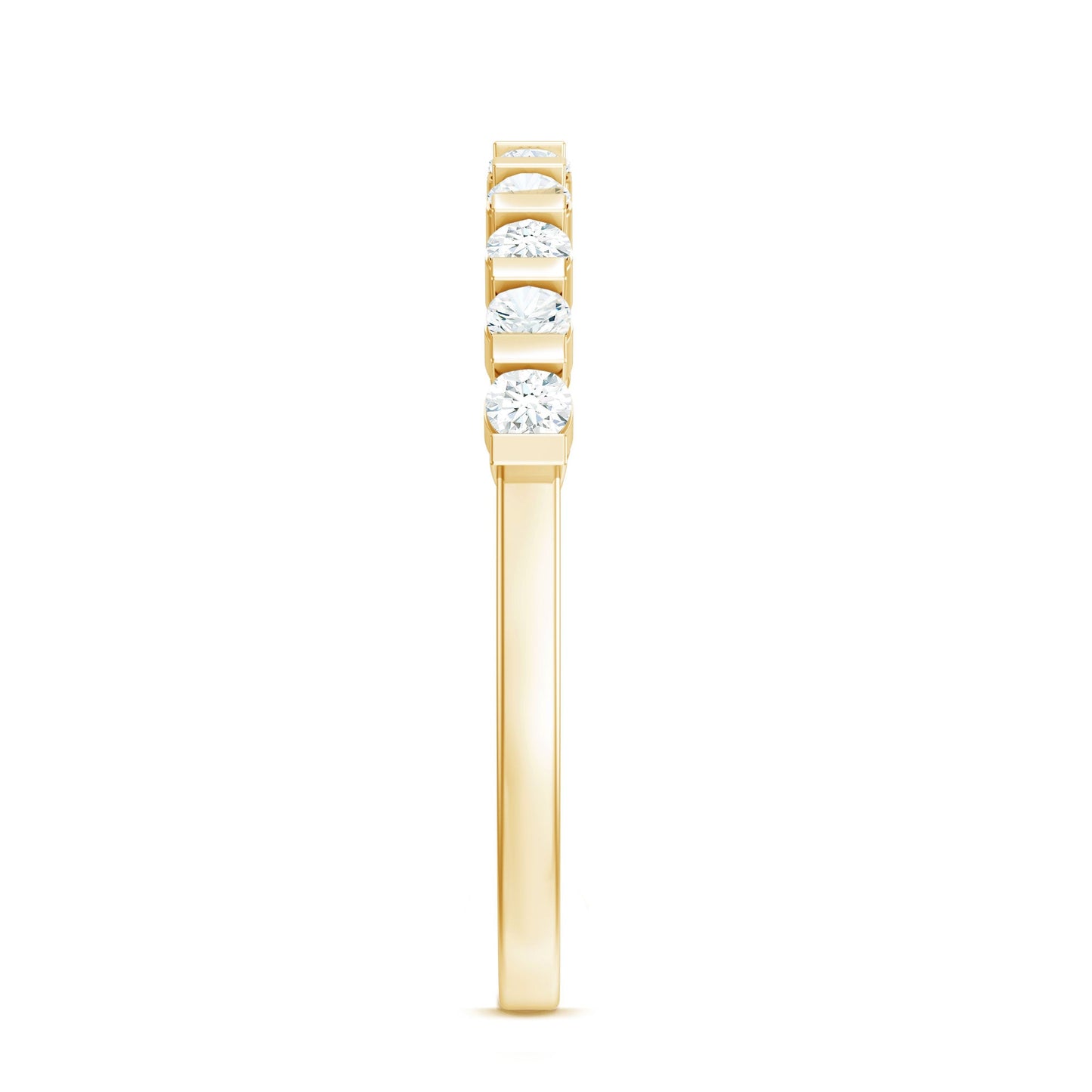 Minimalist Moissanite Half Eternity Stackable Ring