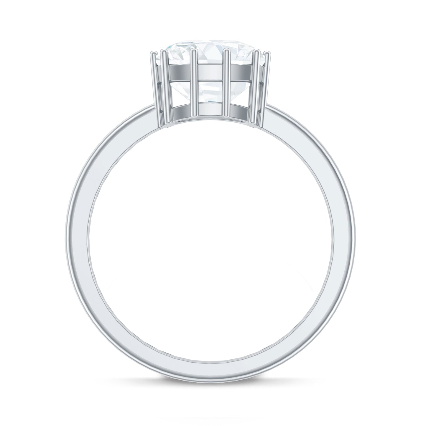 Certified 3 Carat Cushion Cut Moissanite Solitaire Engagement Ring