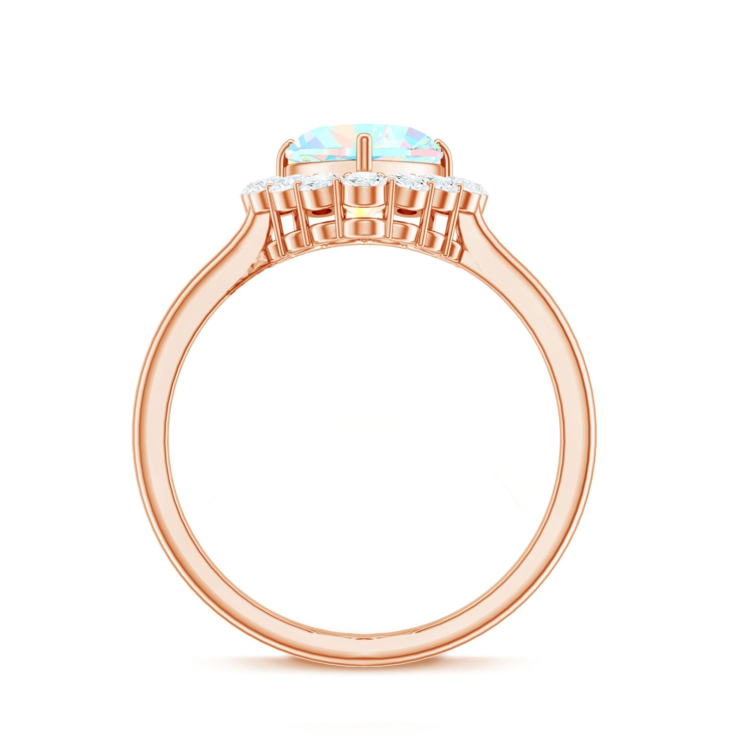 Certified Real Ethiopian Opal Heart Shaped Engagement Ring with Diamond Halo