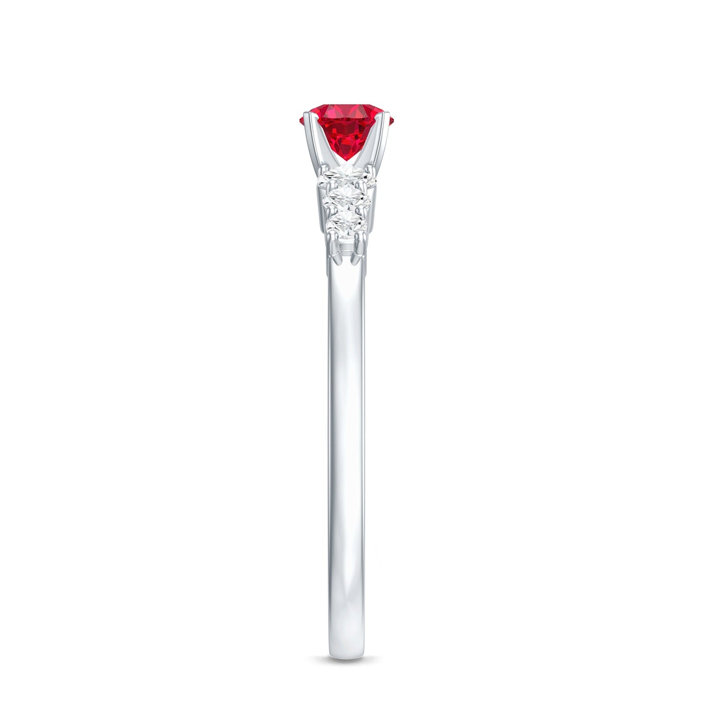Graduated Style Lab Created Ruby and Diamond Promise Ring