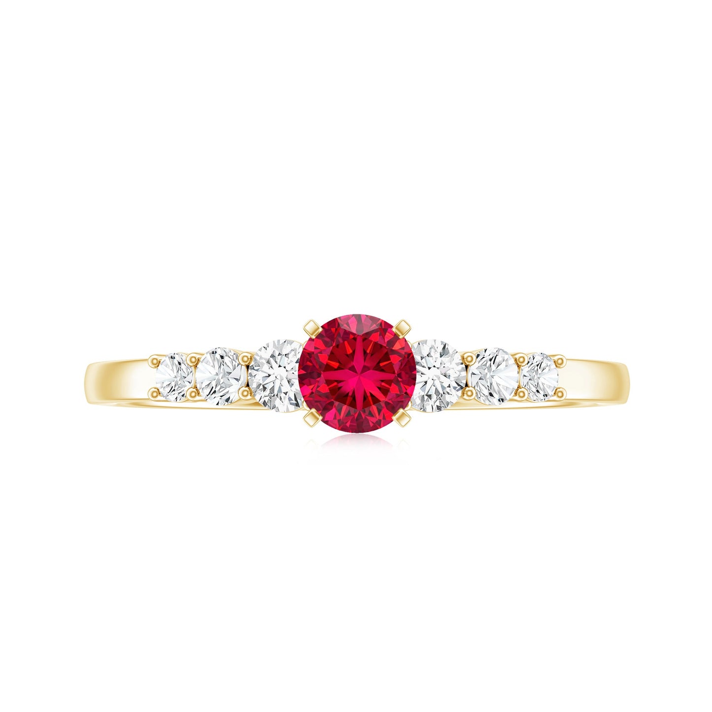 Graduated Style Lab Created Ruby and Diamond Promise Ring
