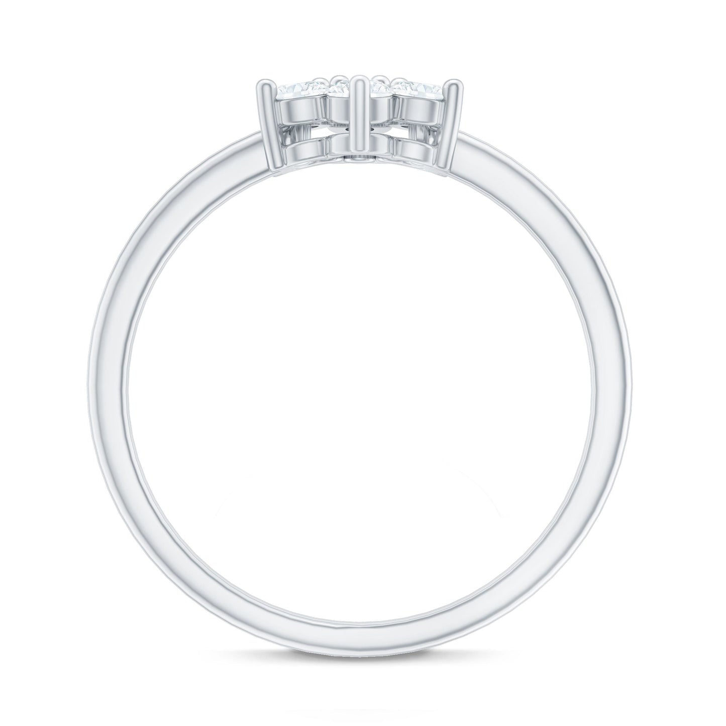 Certified Brilliant Cut Moissanite Flower Engagement Ring