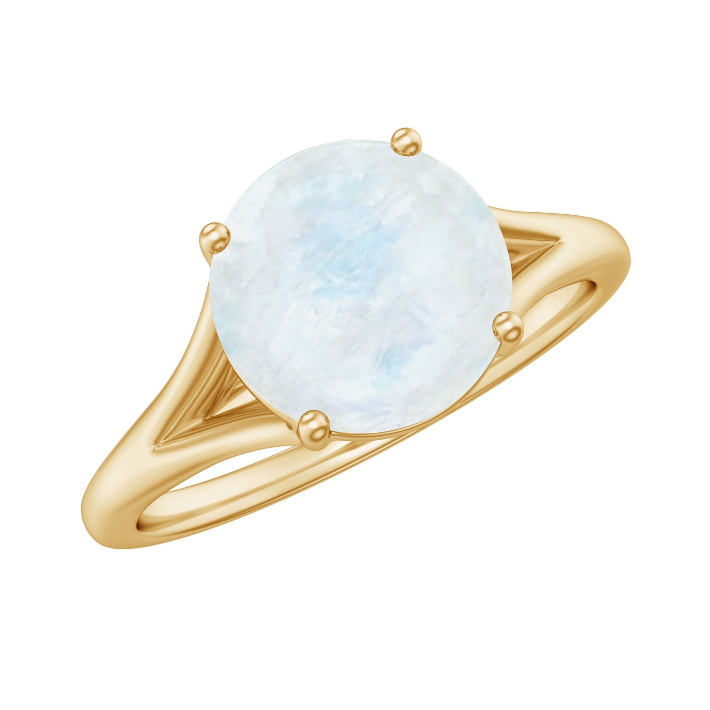0.8 Carat Natural Moonstone Solitaire Ring with Surprise Diamond