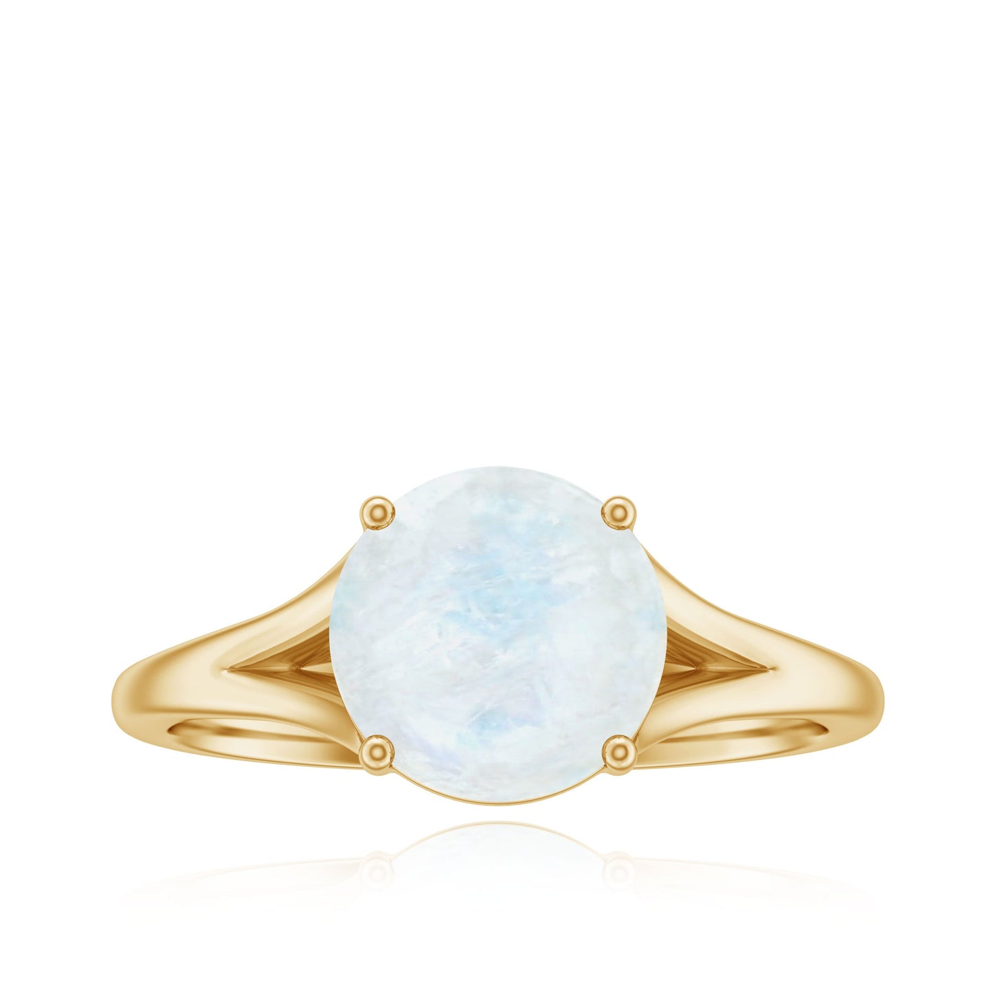 0.8 Carat Natural Moonstone Solitaire Ring with Surprise Diamond